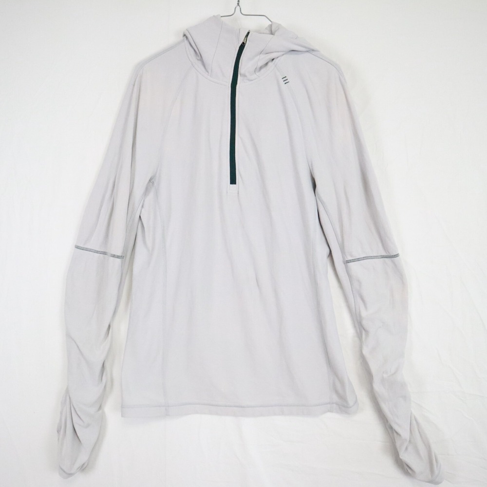 Lululemon Hoodie Womens Small Activewear 1/2 Zip Pullover Light Gray Long Sleeve